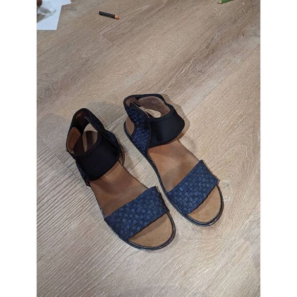 Bernie Mevs Women's Stretch Woven Elastic Leather Sandals Blue Size 39 - Picture 10 of 11